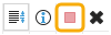 The Stop Profiler Icon is a red square flat design style